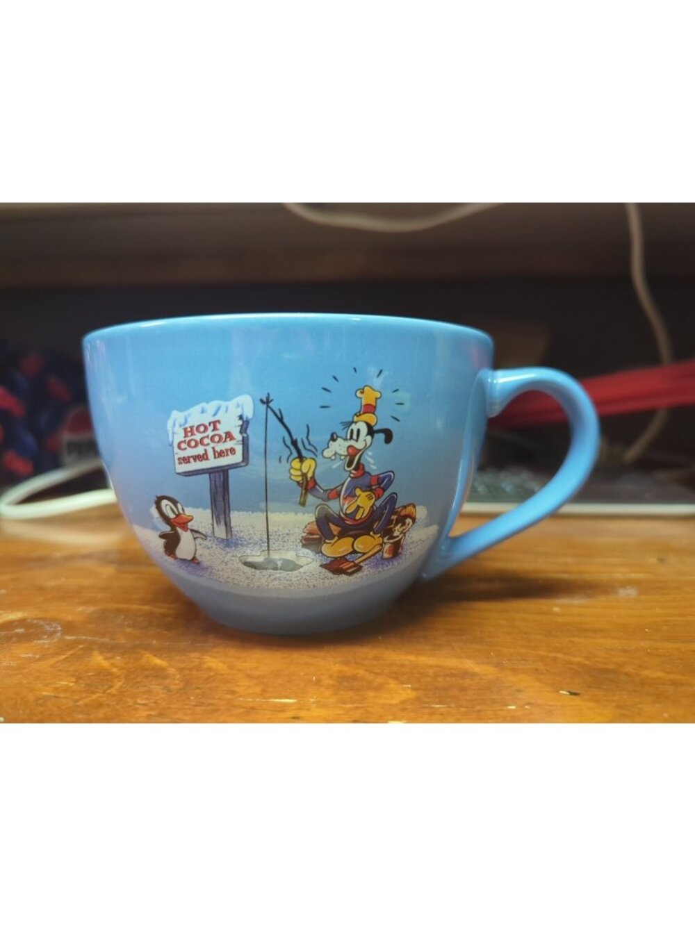 Vtg Disney store Exclusive Original Goofy Large 24 oz. Soup Bowl Mug Blue, EUC